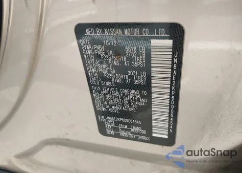 2013 Nissan Quest Le z USA, uszkodzony, nr VIN JN8AE2KP6D9064545